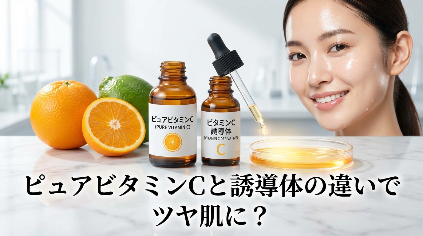ピュアビタミンCと誘導体の違いでツヤ肌に？
