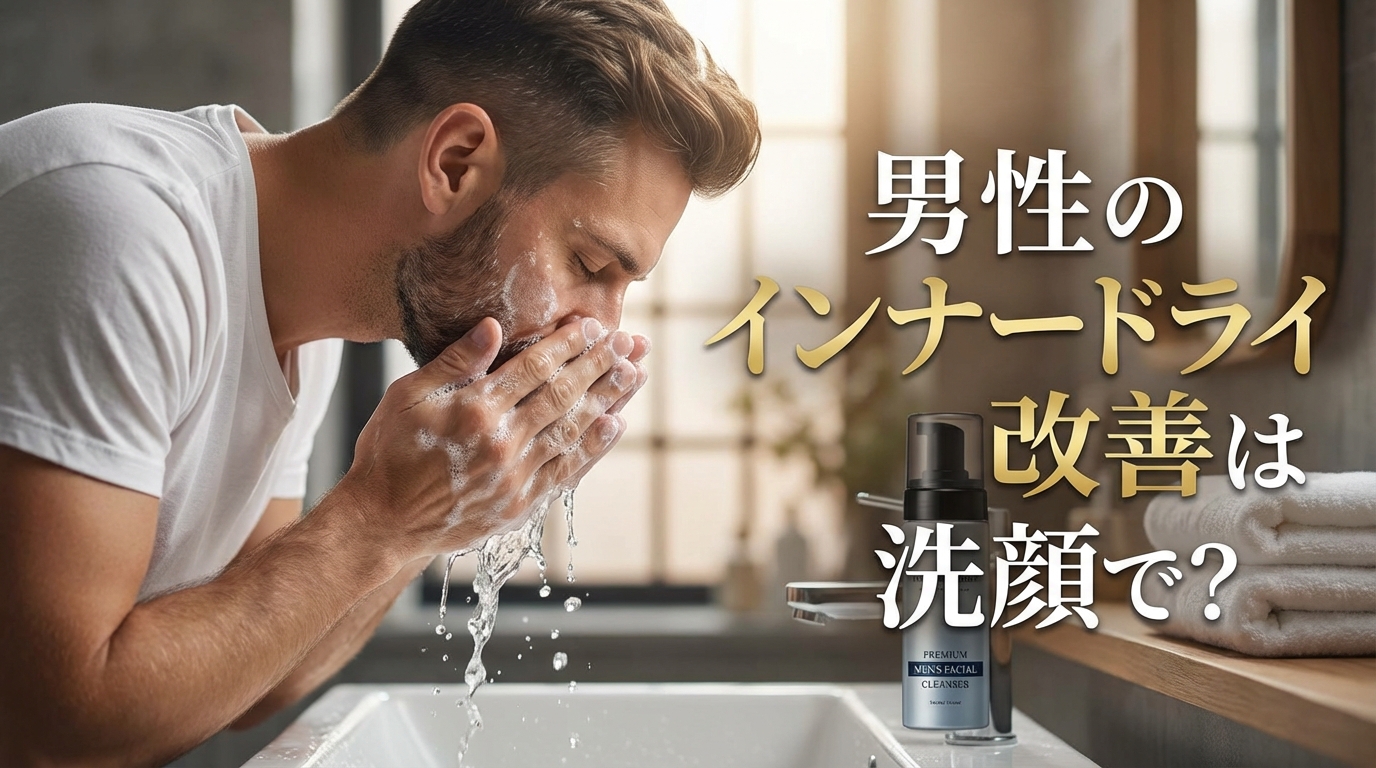男性のインナードライ改善は洗顔で?