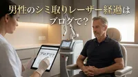 男性のシミ取りレーザー経過はブログで？