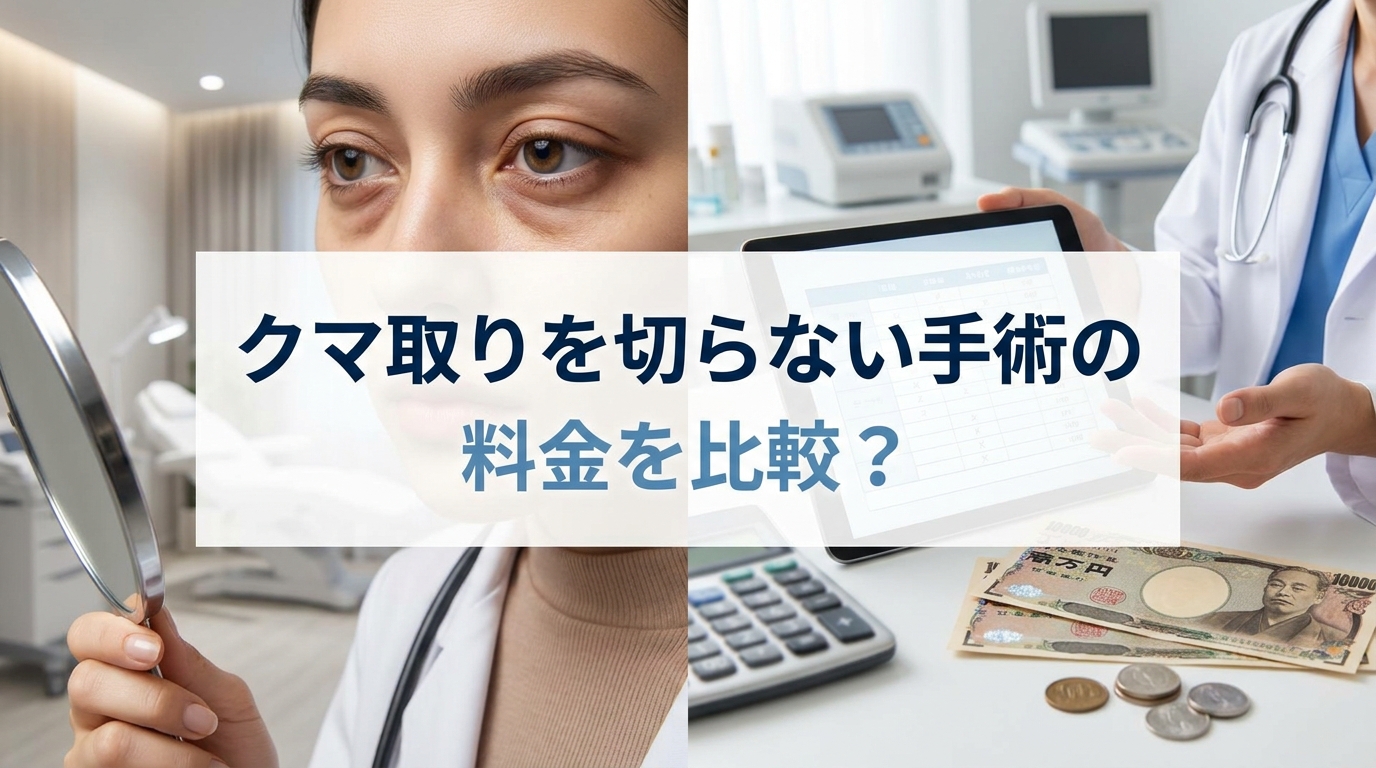 クマ取りを切らない手術の料金を比較?