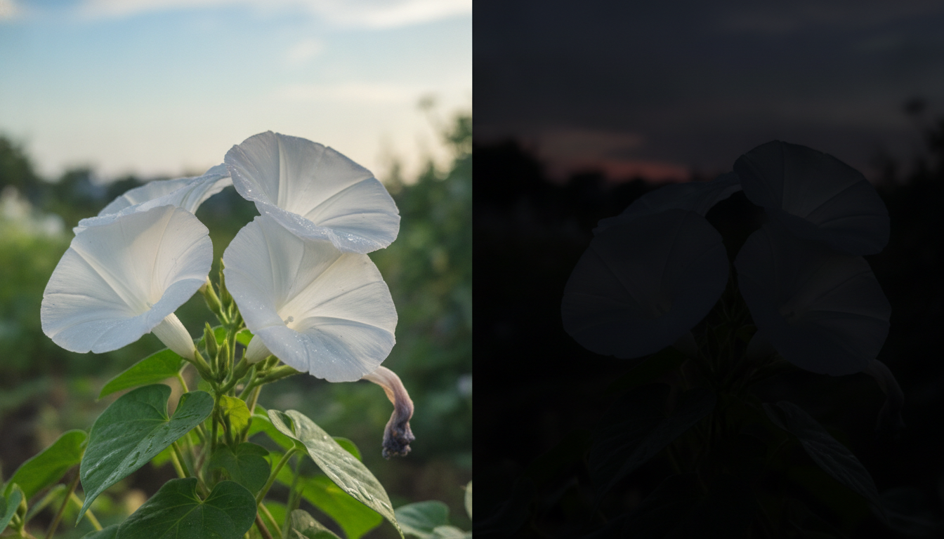 なぜ朝は白っぽく、夕方は黒っぽく見えるのか?